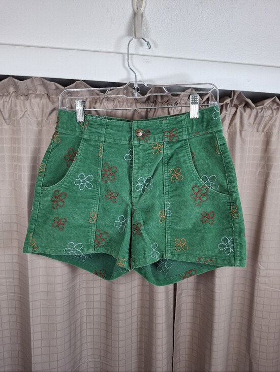 Toad&Co Pants - Toad&Co Organic Cotton Embroidered Green Corduroy Short Size 4